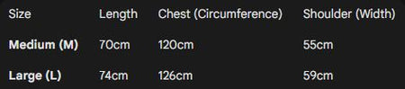 Size chart
