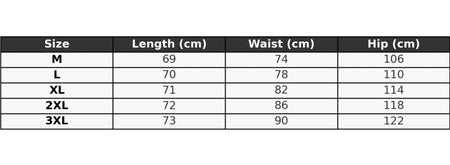 Size chart